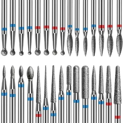 Rolokit 30PCS Diamond Nail Drill Bits Set for Cuticle Acrylic Gel Removal | Durable, Safe & Compatible with Most Drills - main product image
