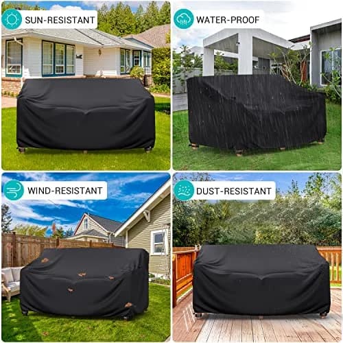 BROSYDA 3-Seater Waterproof Outdoor Couch Cover 90"L×42"D×32"H | Heavy-Duty UV & Rain Resistant thumbnail 6