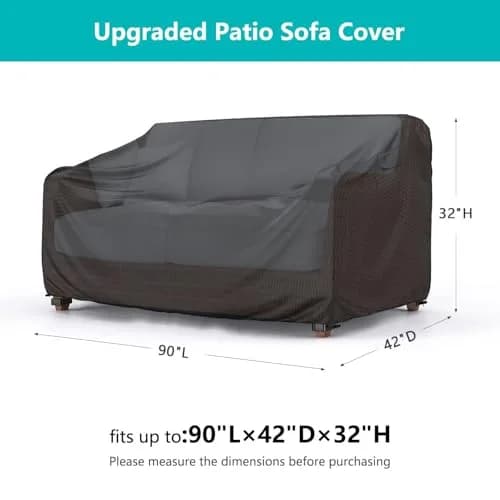 BROSYDA 3-Seater Waterproof Outdoor Couch Cover 90"L×42"D×32"H | Heavy-Duty UV & Rain Resistant thumbnail 2