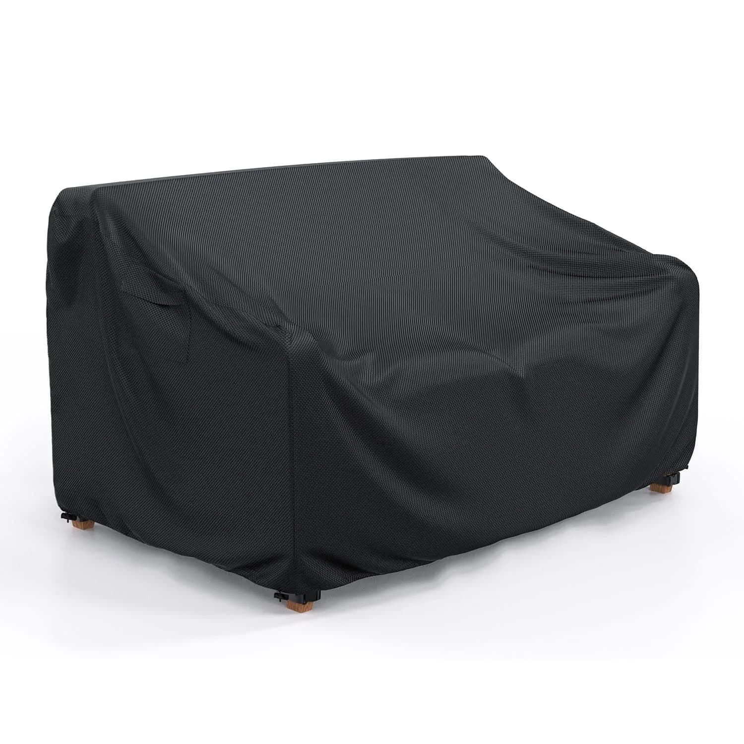 BROSYDA 2-Seater Waterproof Outdoor Couch Cover 60"L×34"D×30"H Black | Heavy-Duty UV & Rain Protection