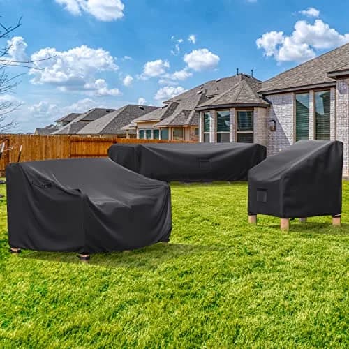 BROSYDA 2-Seater Waterproof Outdoor Couch Cover 60"L×34"D×30"H Black | Heavy-Duty UV & Rain Protection thumbnail 7