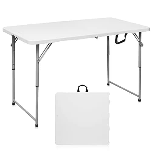 Byliable Folding Table 4 Foot | Heavy Duty Plastic Utility Table, White, 4ft, Foldable & Portable thumbnail 1