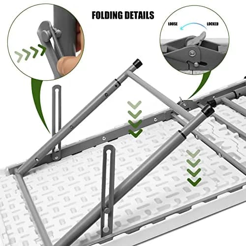 Byliable Folding Table 4 Foot | Heavy Duty Plastic Utility Table, White, 4ft, Foldable & Portable thumbnail 7