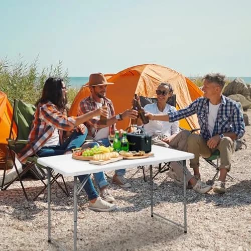 Byliable Folding Table 4 Foot | Heavy Duty Plastic Utility Table, White, 4ft, Foldable & Portable thumbnail 9