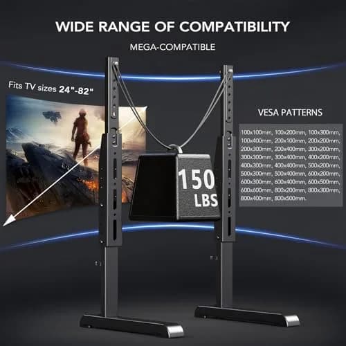 AX WABER Universal TV Stand for 24-80 Inch TVs | 7-Level Height Adjustable Tabletop Mount thumbnail 5