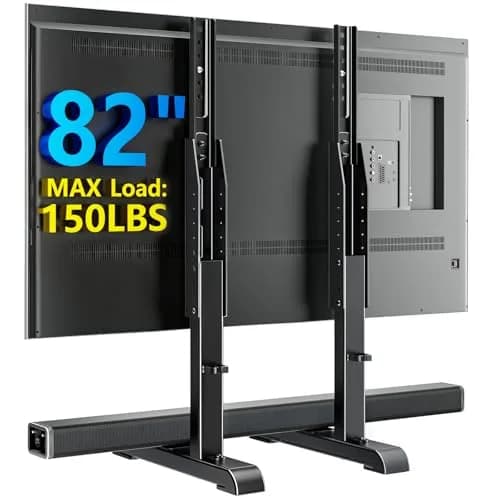 AX WABER Universal TV Stand for 24-80 Inch TVs | 7-Level Height Adjustable Tabletop Mount thumbnail 1