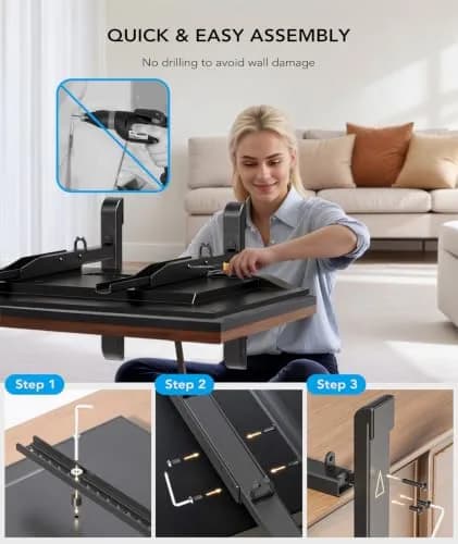AX WABER Universal TV Stand for 24-80 Inch TVs | 7-Level Height Adjustable Tabletop Mount thumbnail 7