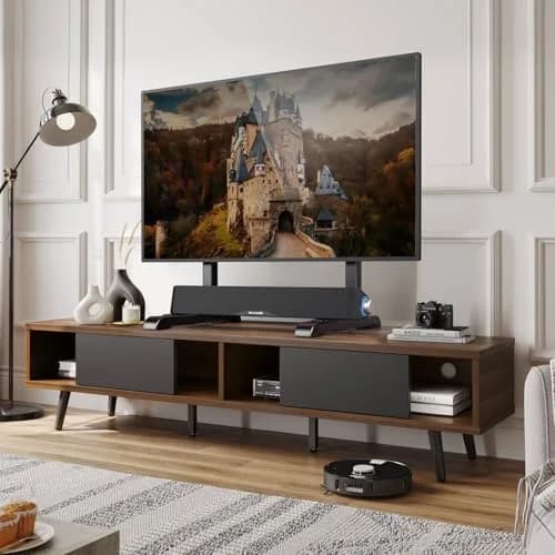 AX WABER Universal TV Stand for 24-80 Inch TVs | 7-Level Height Adjustable Tabletop Mount thumbnail 8
