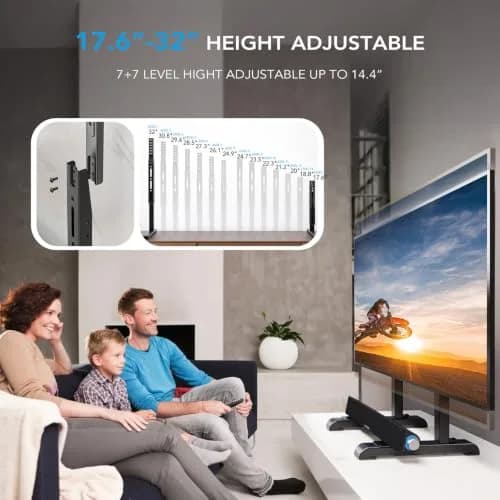 AX WABER Universal TV Stand for 24-80 Inch TVs | 7-Level Height Adjustable Tabletop Mount thumbnail 2