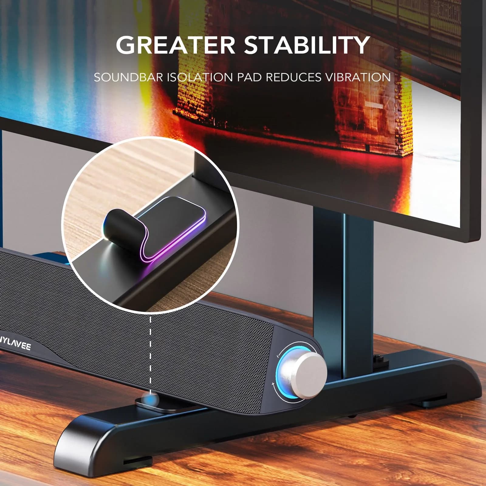AX WABER Universal TV Stand for 24-80 Inch TVs | 7-Level Height Adjustable Tabletop Mount - view 3