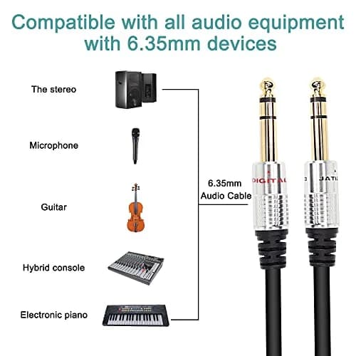 XMSJSIY 6.35mm 1/4TRS Headphone Splitter Cable 50cm | Clear Sound for Professional & Home Audio thumbnail 6