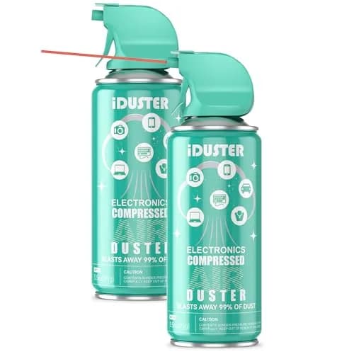 iDuster Compressed Air Duster for Electronics - 2x 3.5oz Cans | Powerful Dust Removal for Keyboards & PCs thumbnail 1