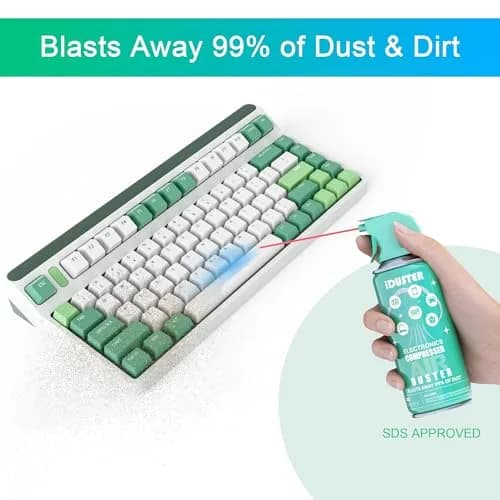 iDuster Compressed Air Duster for Electronics - 2x 3.5oz Cans | Powerful Dust Removal for Keyboards & PCs thumbnail 2