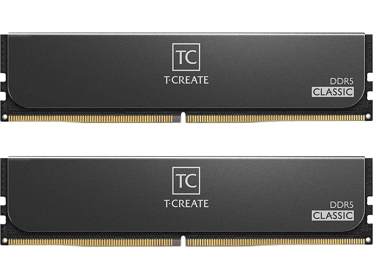 TEAMGROUP T-Create Classic 10L DDR5 64GB Kit (2 x 32GB) 5600MHz CL46 Desktop Memory Module Ram | 10-Layer PCB for Stable Performance — Black-UDIMM / 32GB (16GBx2) / DDR5-5600MHz CL46-46-46-90
