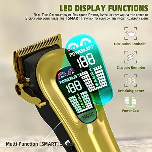 TCMKY Hair Clipper for Men Rechargeable & Corded | Powerful Steel Blade, LED Display, Low Noise (70-120 chars) thumbnail 5