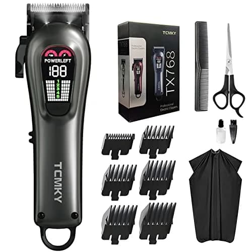 TCMKY Hair Clippers for Men Rechargeable Cordless & Corded | Powerful Alloy Steel Blade, LED Display, Light & Quiet Operation thumbnail 1