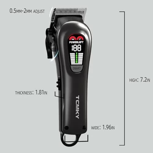 TCMKY Hair Clippers for Men Rechargeable Cordless & Corded | Powerful Alloy Steel Blade, LED Display, Light & Quiet Operation thumbnail 7