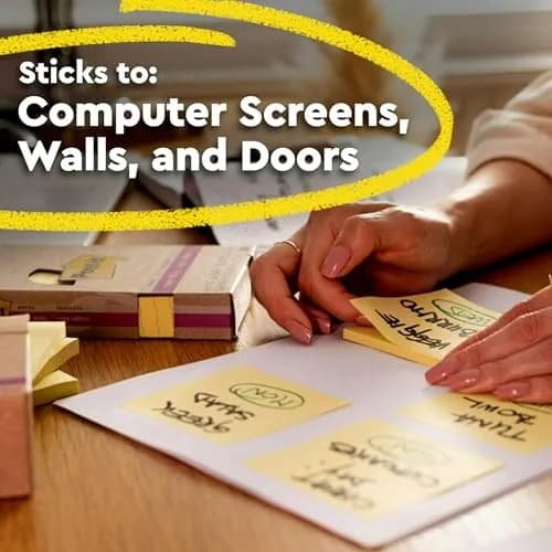 Post-it Super Sticky Notes 3 x 3 in Canary Yellow 5 Pads | 2X Sticking Power thumbnail 4
