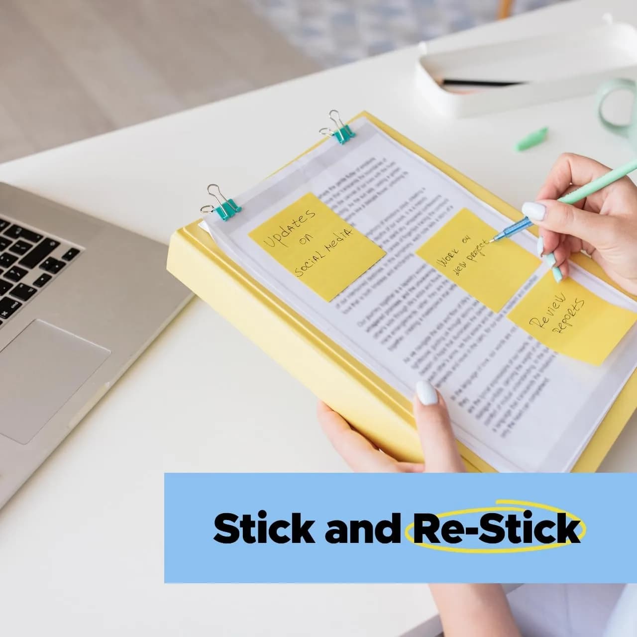 Post-it Super Sticky Notes 3 x 3 in Canary Yellow 5 Pads | 2X Sticking Power - view 7