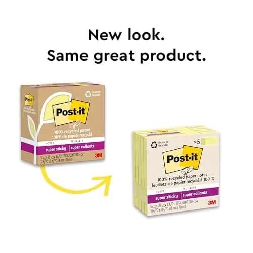 Post-it Super Sticky Notes 3 x 3 in Canary Yellow 5 Pads | 2X Sticking Power thumbnail 8