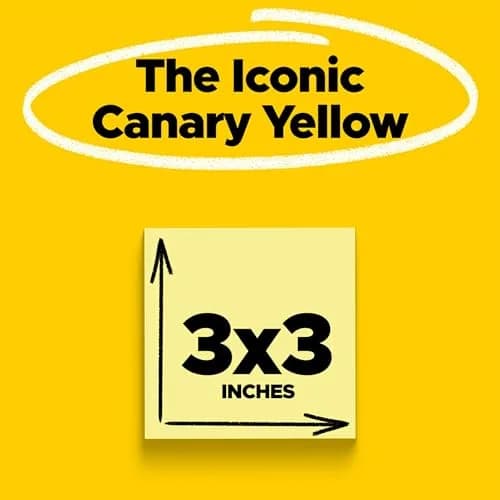 Post-it Super Sticky Notes 3 x 3 in Canary Yellow 5 Pads | 2X Sticking Power thumbnail 2
