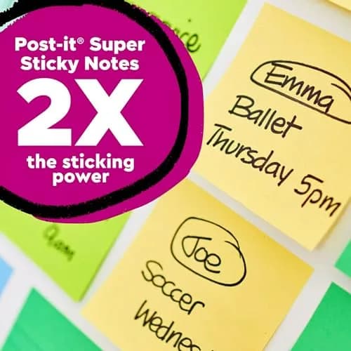 Post-it Super Sticky Notes 3 x 3 in Canary Yellow 5 Pads | 2X Sticking Power thumbnail 3
