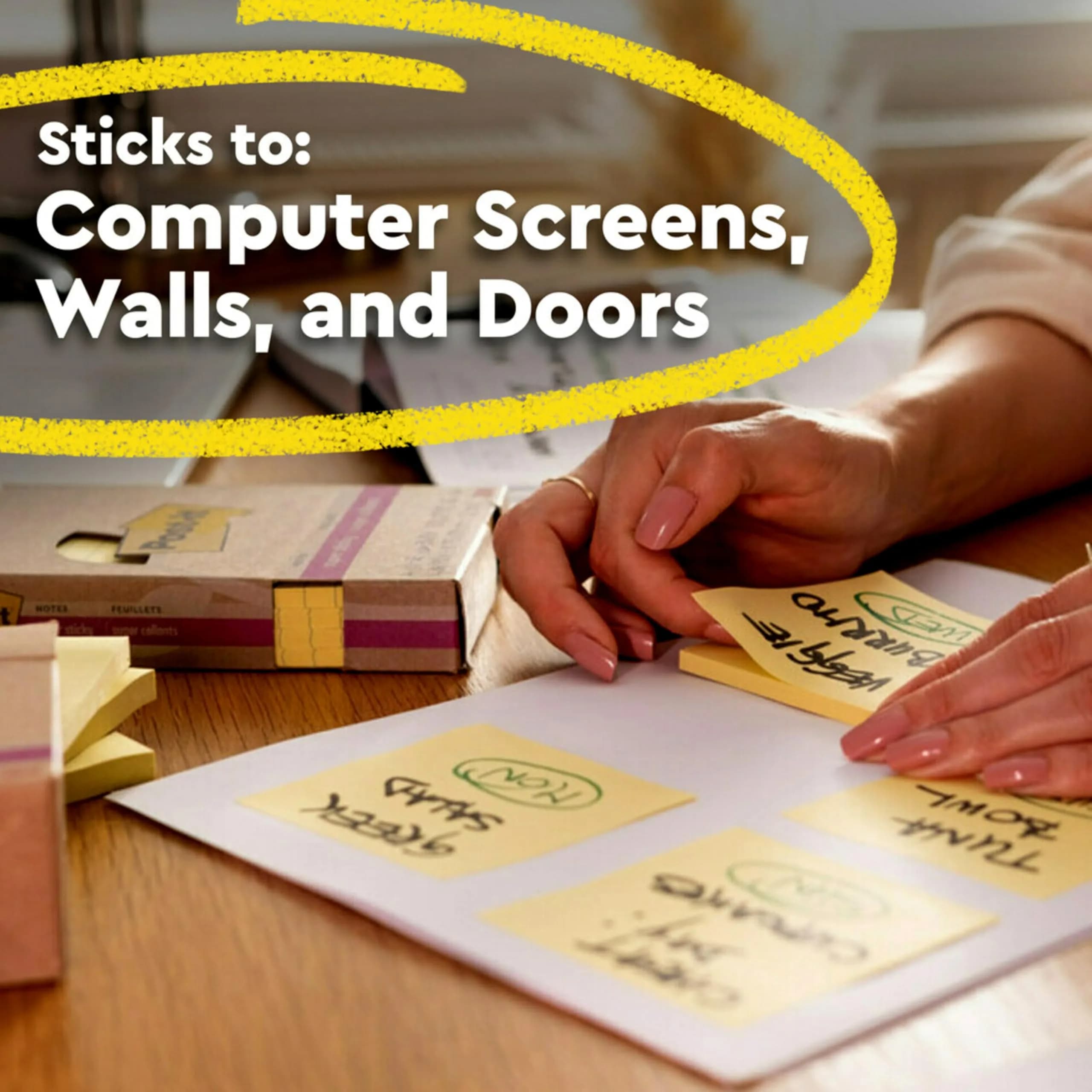 Post-it Super Sticky Notes 3 x 3 in Canary Yellow 5 Pads | 2X Sticking Power - view 4