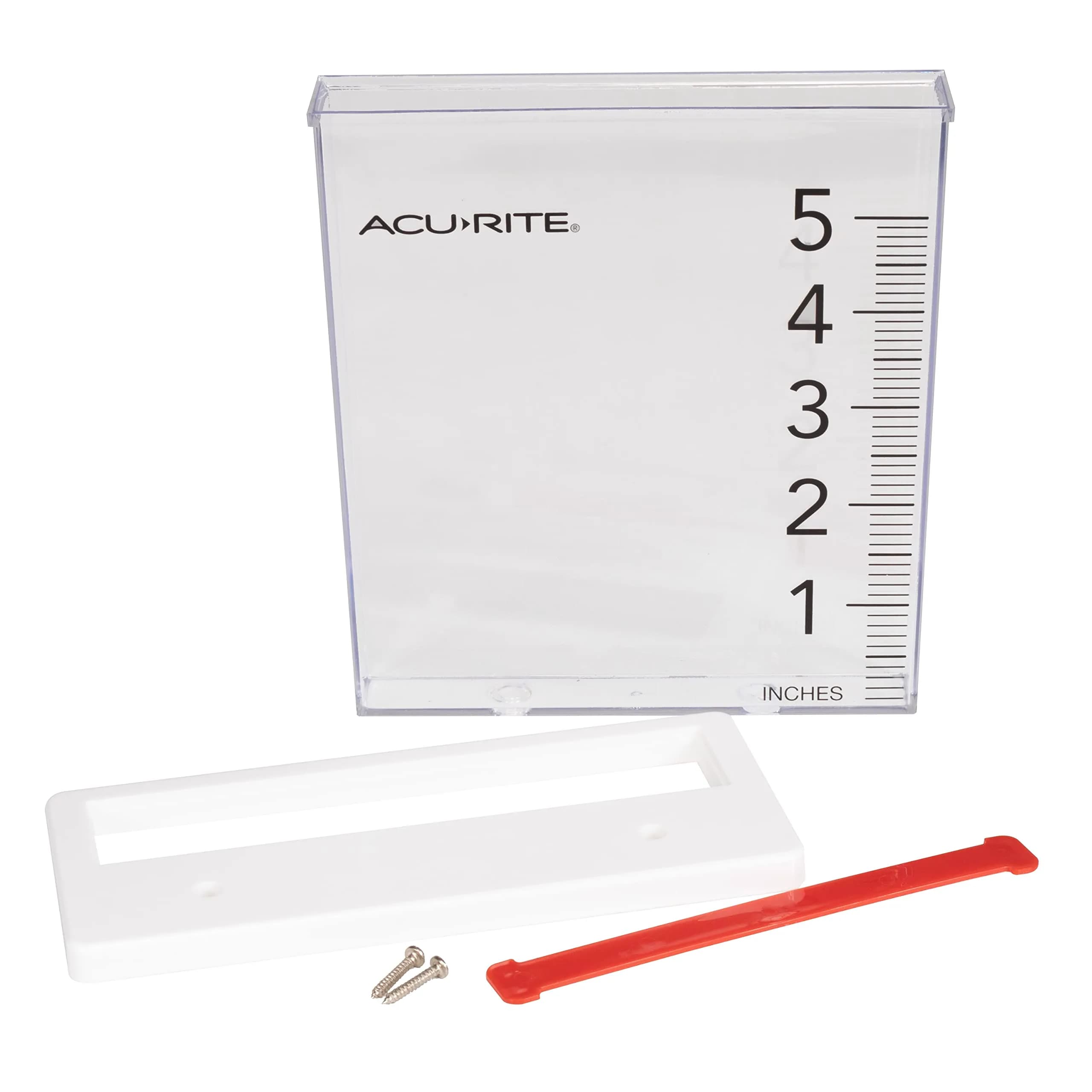 AcuRite Waterfall Rain Gauge with 5-inch Capacity | Clear Acrylic with Floating Red Marker - view 5