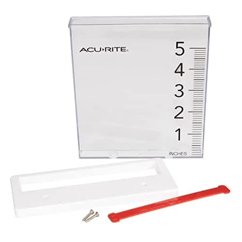 AcuRite Waterfall Rain Gauge with 5-inch Capacity | Clear Acrylic with Floating Red Marker thumbnail 5