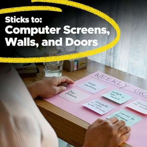 Post-it 100% Recycled Super Sticky Notes, 3 x 3 in, Wanderlust Pastels, 5 Pads | Eco-Friendly Notes with 2X Sticking Power thumbnail 4