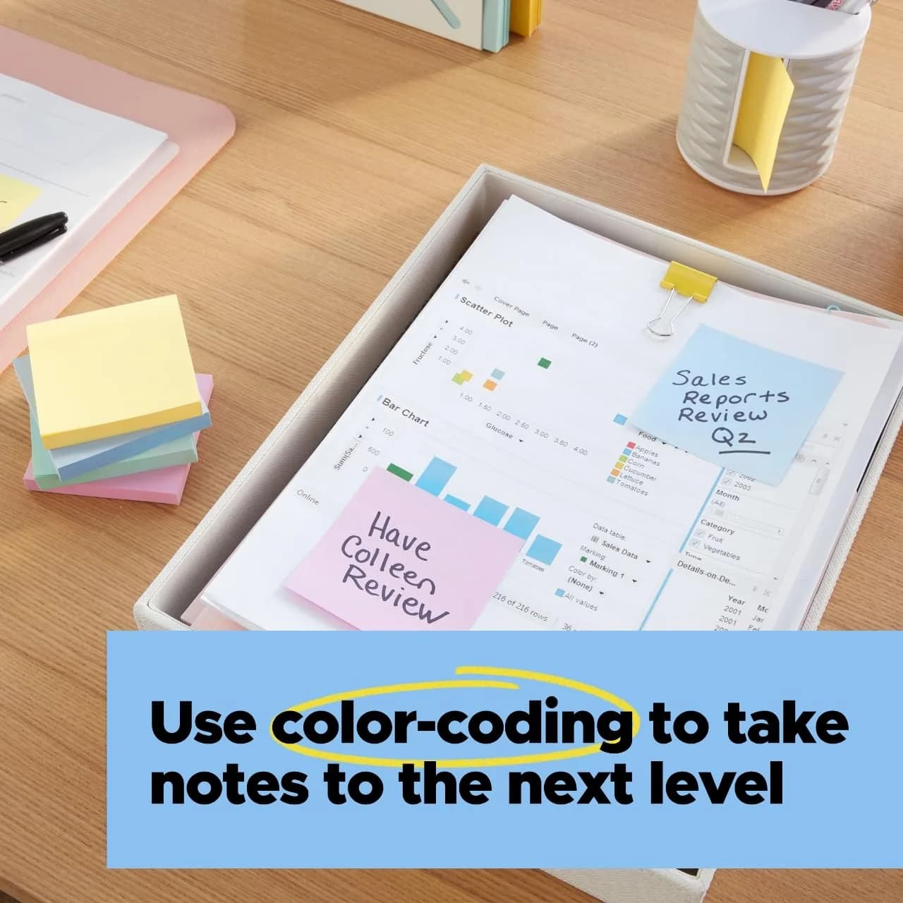 Post-it 100% Recycled Super Sticky Notes, 3 x 3 in, Wanderlust Pastels, 5 Pads | Eco-Friendly Notes with 2X Sticking Power - view 8