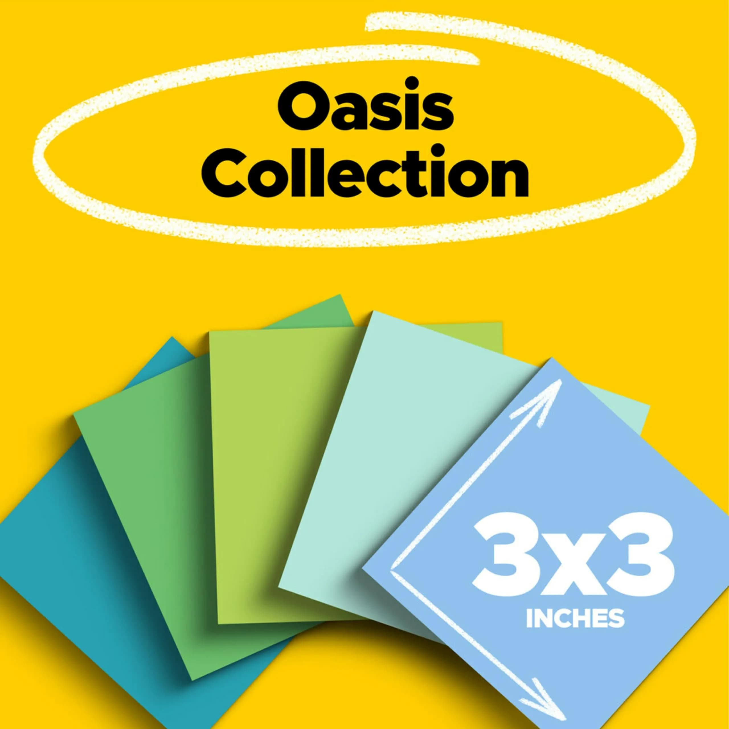 Post-it 100% Recycled Super Sticky Notes 3 x 3 in Oasis Collection (12 Pads, 70 Sheets/Pad) | Acid-Free Paper - view 2