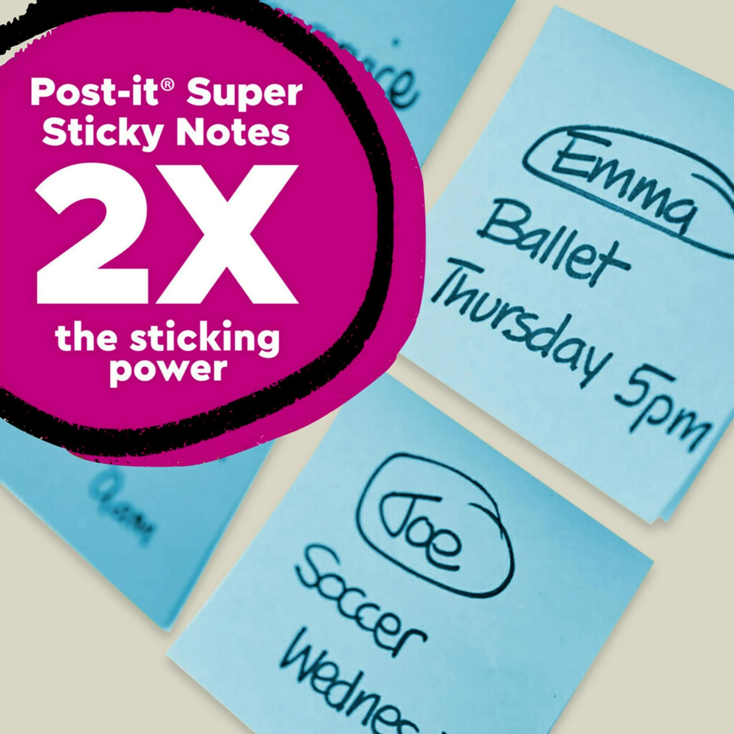 Post-it 100% Recycled Super Sticky Notes 3 x 3 in Oasis Collection (12 Pads, 70 Sheets/Pad) | Acid-Free Paper - view 3