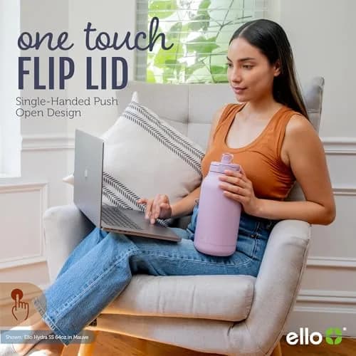 Ello Hydra 64oz Half Gallon Vacuum Insulated Stainless Steel Jug, Blue | Leakproof, Cold 40+ Hours, Easy Clean thumbnail 7