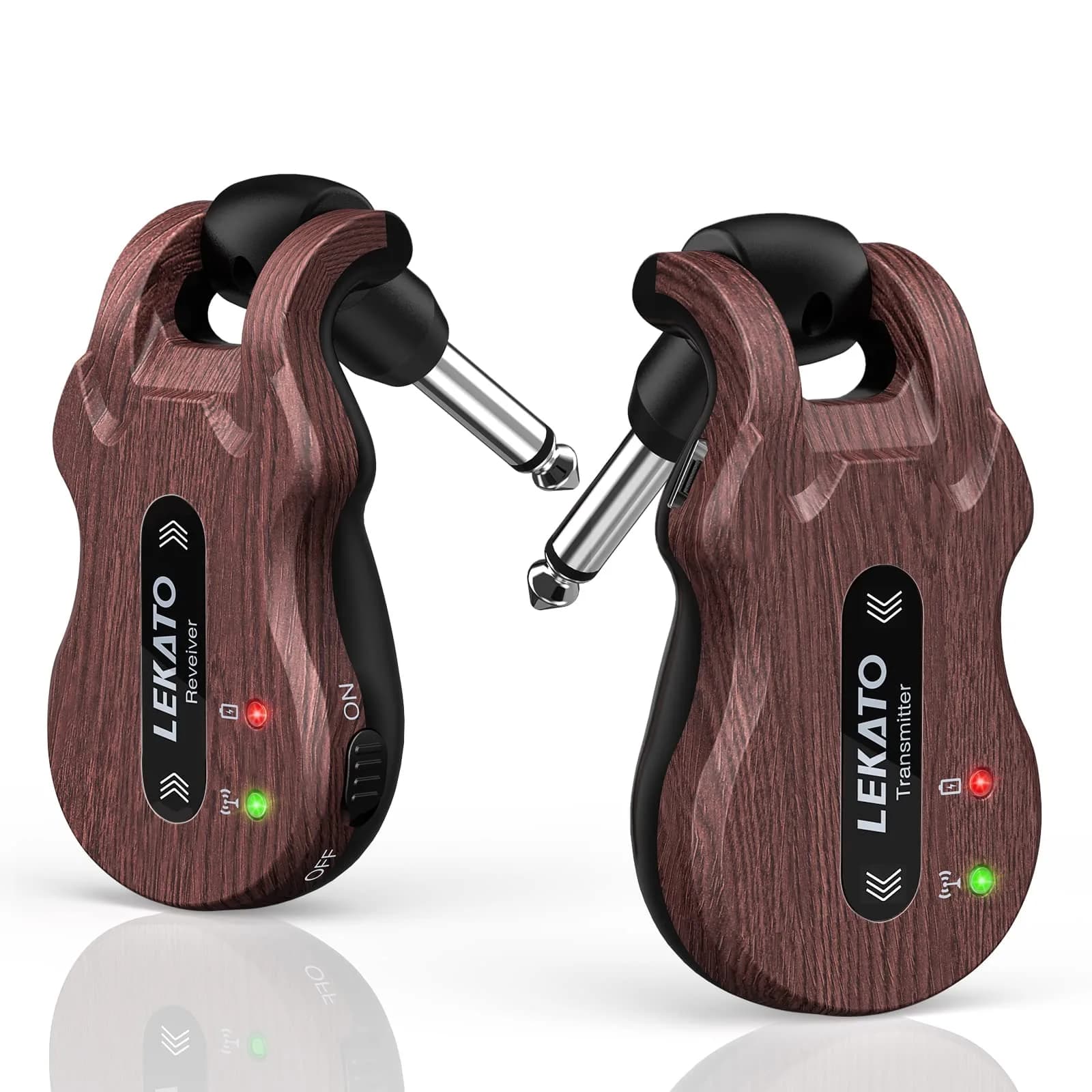 LEKATO 5.8GHz Wireless Guitar System Transmitter and Receiver | 24-Bit Audio, 220° Rotatable Plug, 5-Hour Battery - main product image