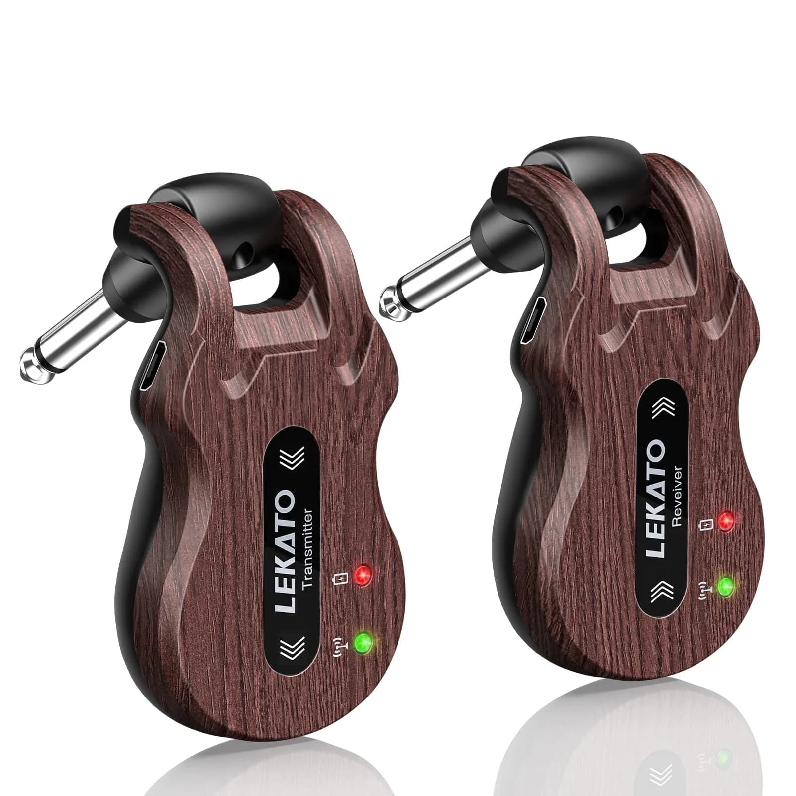 LEKATO 5.8GHz Wireless Guitar System Transmitter and Receiver | 24-Bit Audio, 220° Rotatable Plug, 5-Hour Battery - view 6