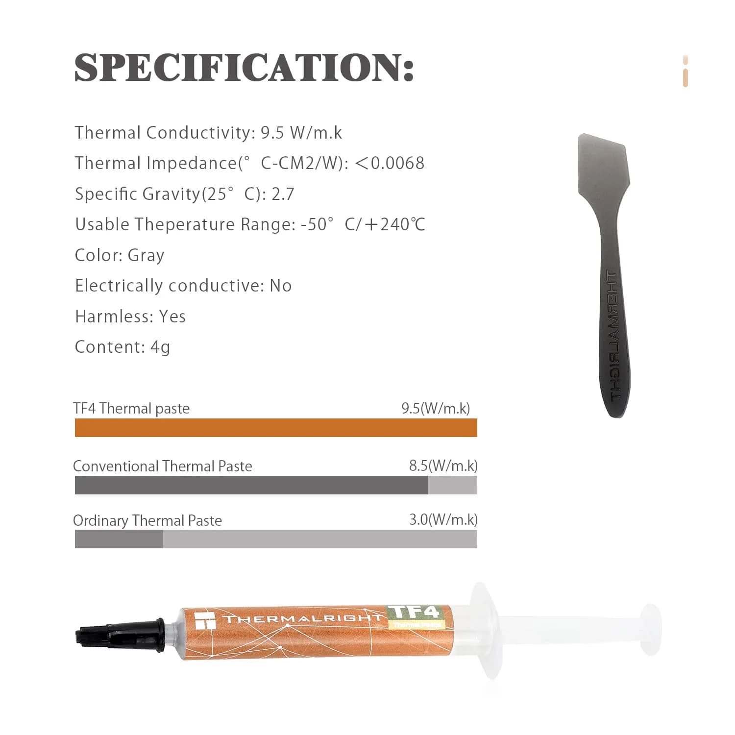 Thermalright TF4 4g Thermal Paste | 9.5W/mK High Conductivity Cooling for CPU/GPU - view 5