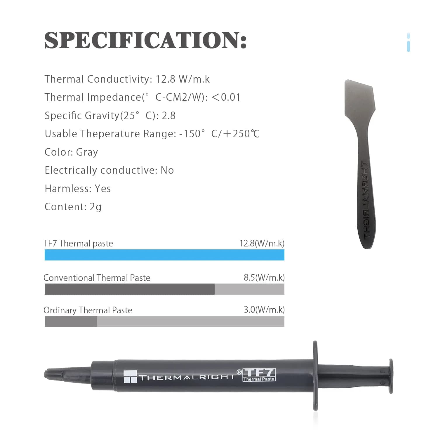 Thermalright TF7 2g Thermal Compound Paste | 12.8W/m.k High Conductivity for CPU, GPU, SSD - view 5