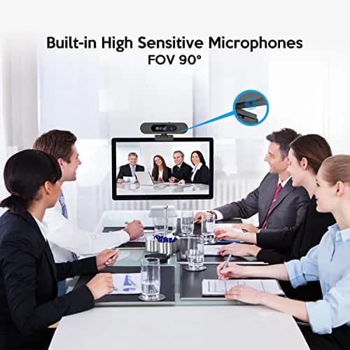 TOALLIN 1080P Webcam with Windows Hello, IR Facial Recognition | Full HD, Privacy Cover, Microphone thumbnail 4