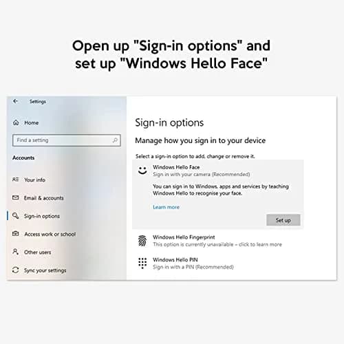 TOALLIN 1080P Webcam with Windows Hello, IR Facial Recognition | Full HD, Privacy Cover, Microphone thumbnail 5