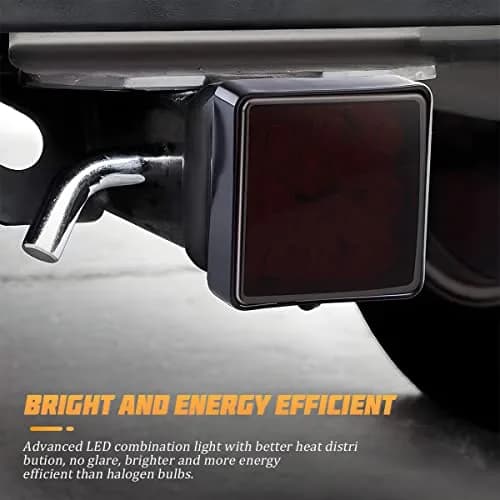 AICEL 15 LED Red Lens Brake Light Trailer Hitch Cover | Super Bright 2" Universal Fit thumbnail 5