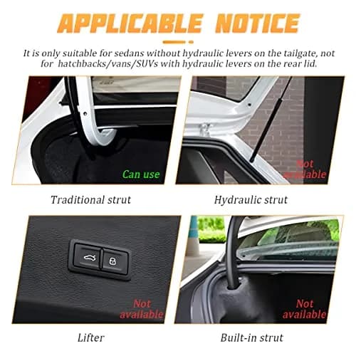 AICEL Car Trunk Lid Metal Spring 2pcs Adjustable Stainless Steel | Universal Auto Lift Support (70-120 chars) thumbnail 4