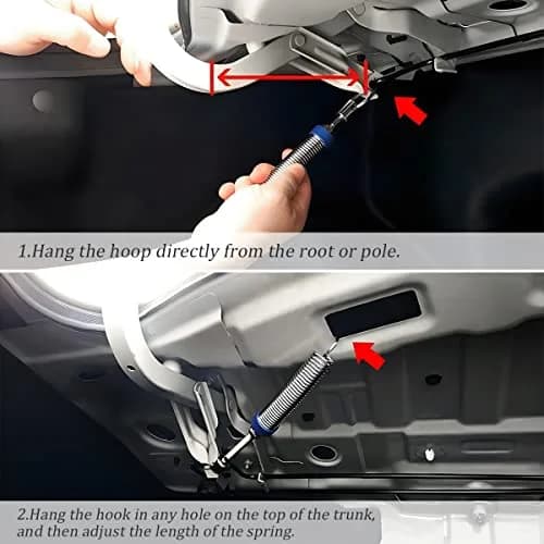 AICEL Car Trunk Lid Metal Spring 2pcs Adjustable Stainless Steel | Universal Auto Lift Support (70-120 chars) thumbnail 3