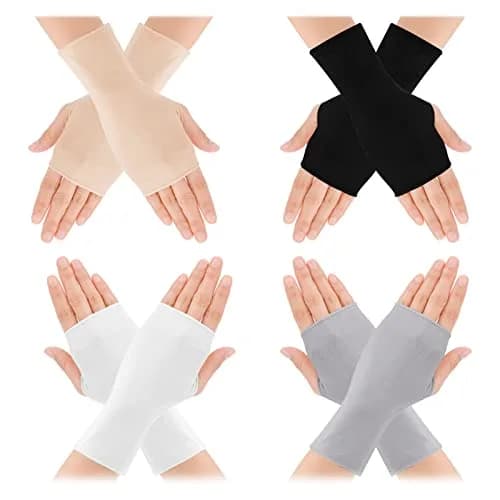 Yolev Women's UV Sun Protection Fingerless Gloves 17.5cm | Breathable Modal Cotton for Summer Outdoor Activities thumbnail 1
