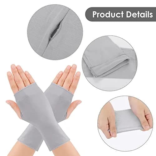 Yolev Women's UV Sun Protection Fingerless Gloves 17.5cm | Breathable Modal Cotton for Summer Outdoor Activities thumbnail 3