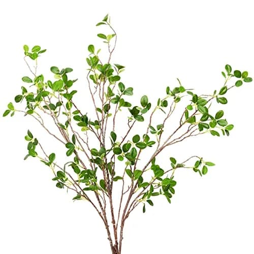 SzJias Green Artificial Plant Stems for Vase - 109.98 cm (43.3 inches) Tall - Set of 3 | Realistic Faux Silk Greenery Branches thumbnail 1