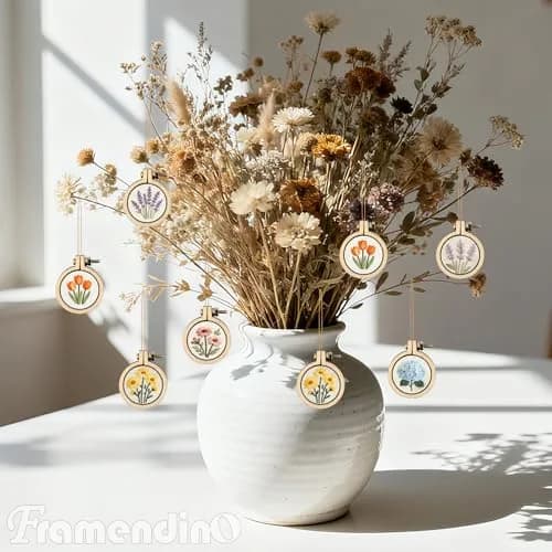 Framendino Mini Embroidery Hoops 40 Pack | Tiny Round Wood Cross Stitch Rings for Crafts & Jewelry thumbnail 9