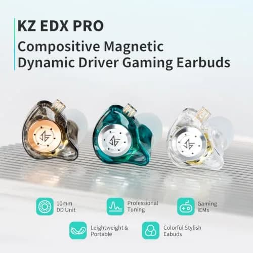 KZ EDX Pro In-Ear Monitor Headphones with Dual Dynamic Drivers | 10mm Drivers, 24Ω Impedance, 112dB/mW Sensitivity thumbnail 4