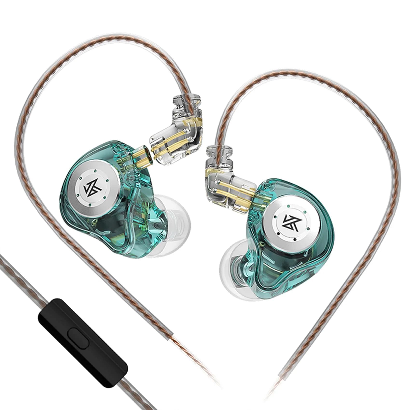 KZ EDX Pro Wired In-Ear Monitor Headphones with 10mm Dual Dynamic Drivers, 1.25m Cable, 24 Ohm Impedance | HiFi Stereo Sound for Gaming & Musicians — Cyan / with Mic