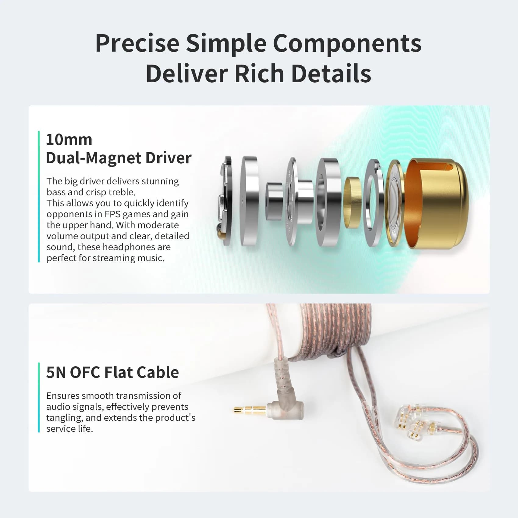 KZ EDX Pro in Ear Monitor Headphones KZ IEM Earphones Dual DD HiFi Stereo Sound Stage Earphones Wired Noise Cancelling Gaming Earbuds for Musicians Singer Audiophiles thumbnail 5